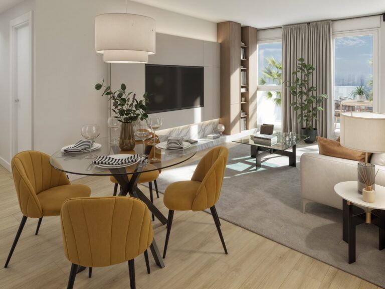 Salón con una terraza