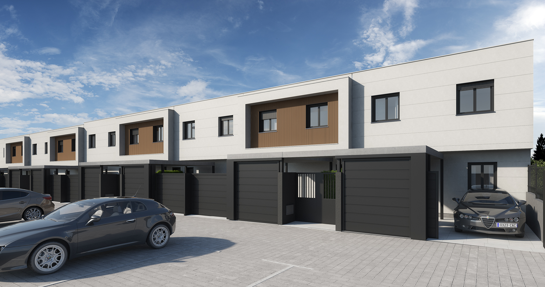 vista exterior fachadas chalets